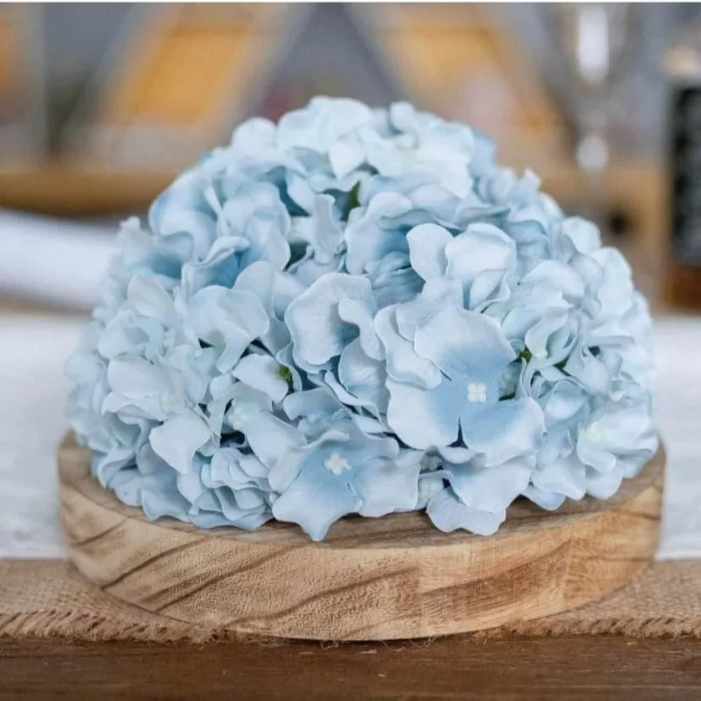 10 pack Light Blue Silk Hydrangea Flowers Floral Stems Wedding Home Bouquet